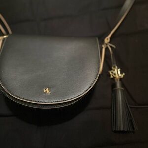 Polo by Ralph Lauren Black Crossbody Bag with Gold Accents